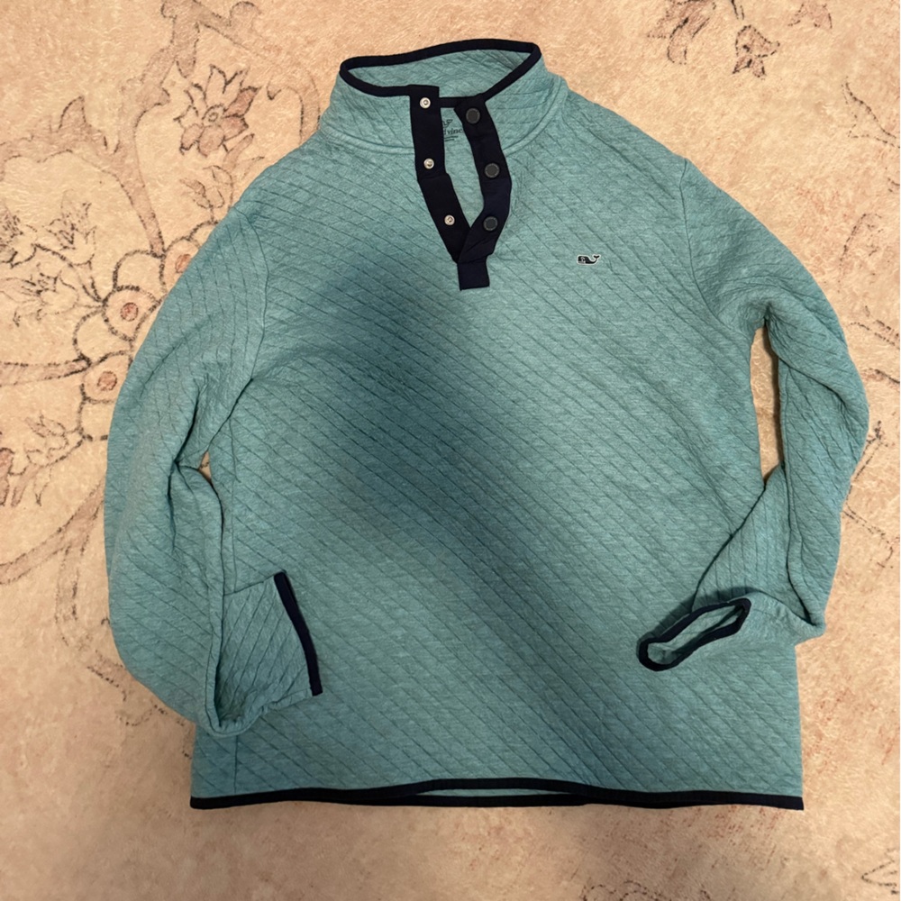 Vineyard Vines Green Quilted Top